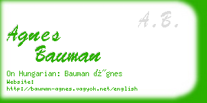 agnes bauman business card